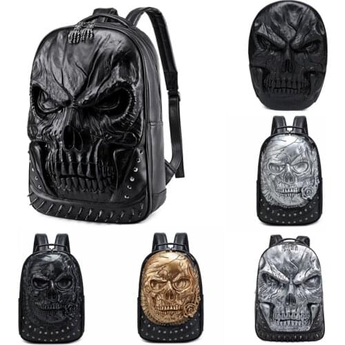 3D Embossed Skull Packsack for Friends Mens Backpack Men Women Luxury School Backpack Large Capacity Laptop Bag Halloween