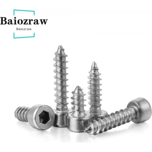 Hexagon Hex Socket Cap Head Self Tapping Screw M5 M6 304 Stainless Steel Allen Head Screw for Speaker 3D Printer Parts 20pcs