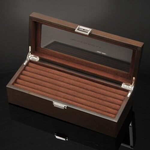 New Wood Jewelry Box Jewelry Storage Box Ring Brooch Women Case Jewelry Organizer Glass Top Lid Birthday Marriage Gift Box