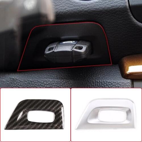 Car Styling ABS Carbon Fiber Engine Start Button Keyhole Frame Decorative Stickers For BMW 1 Series E81 2007-2011 Accessories
