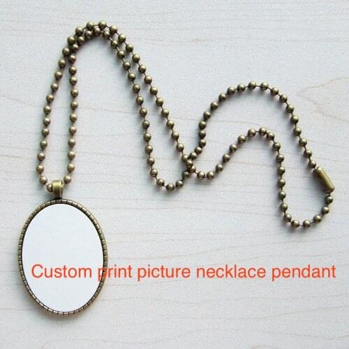 Sublimation print photos necklace pendant Thermal transfer jewelry for woman can provide picture custom your design wholesale