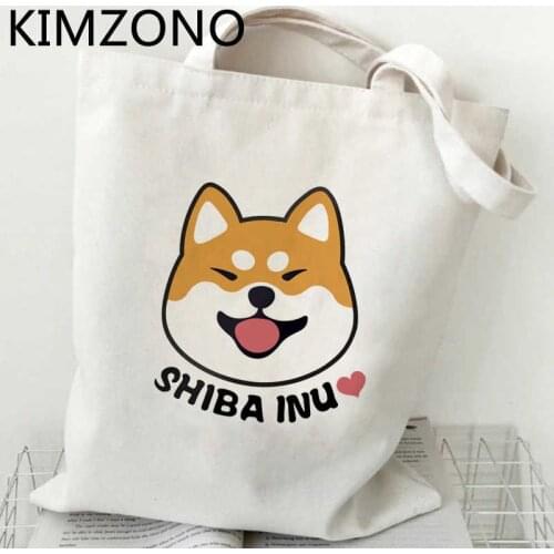 Shiba Inu shopping bag handbag shopping bolsas de tela bolsa canvas shopper bag string fabric reciclaje reusable sac tissu