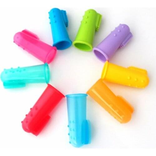 Super Soft Pet Finger Toothbrush Teddy Dog Brush Bad Breath Tartar Teeth Care Dog Cat Cleaning Supplies