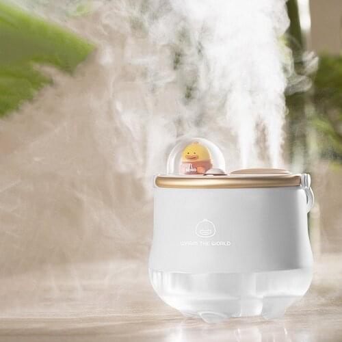 400ML Cute Pet Dual Nozzle Wireless Air Humidifier Rechargeable Portable Handheld USB Essential Oil Aroma Diffuser with Light