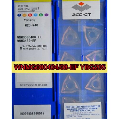 WNMG080404-EF WNMG080408-EF YBG205 10pcs/set 100% original Zcc.ct Carbide insert YBG205= Processing: stainless steel