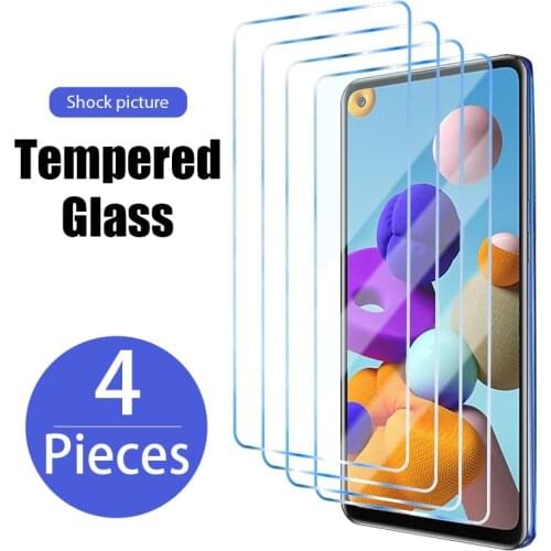 4Pcs Tempered Glass For Samsung Galaxy A51 A71 A52 A72 A50 A40 A70 A31 A41 A20e M21 M31 M51 A20 A30S Screen Protective Glass