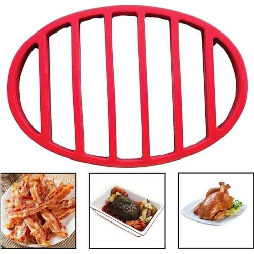 1PCS Reusable BBQ Grill Mat Barbecue Oval Roast Rack Silicone Grill Nonstick Baking Tools Barbecue Accessories