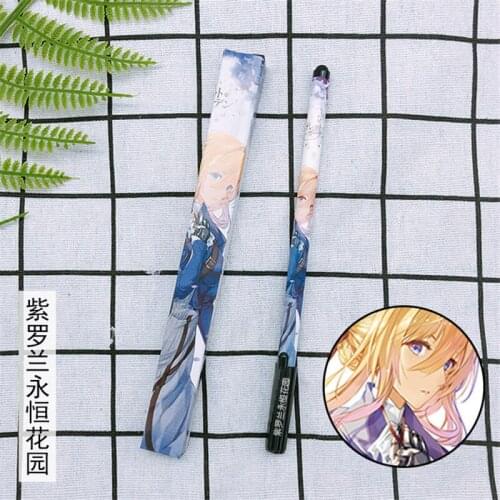 10 sets/lot Anime Violet Evergarden Gel pen Cattleya Baudelaire Ballpoint Pen 0.5 Black refill Pens