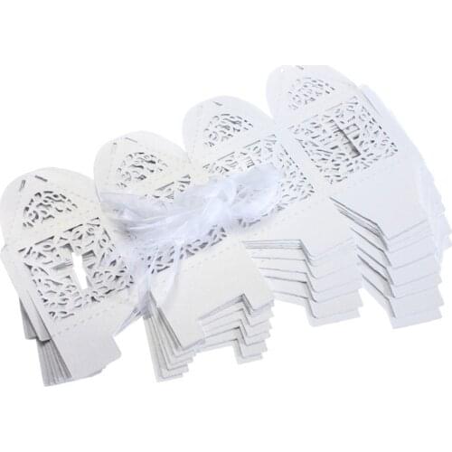 10pcs white Hollow Gift cardboard boxes baby shower gift box Christmas packaging box wedding gifts for guests