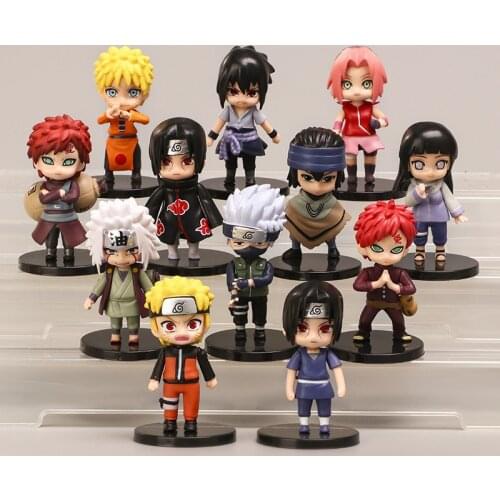 12PCS Naruto Uchiha Sasuke Gaara Hatake Kakashi doll Actions Figures PVC Model Japan Anime Gifts Figures Toys 6.5CM