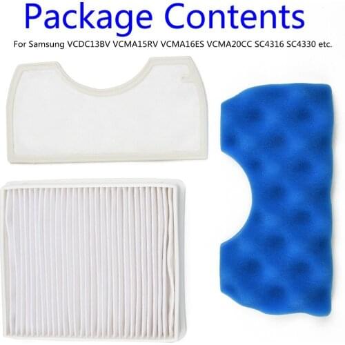 3pcs Sponge Filter Kit For Samsung SC4300 SC4470 VC-B710W Vacuum Cleaner Household Cleaning Replacable Spares