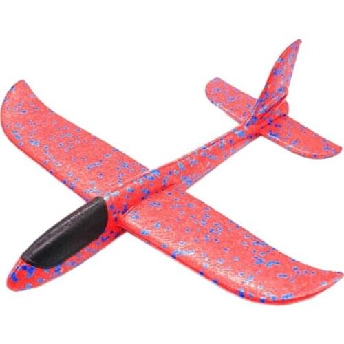 48Cm Hand Throw Lighting Up Flying Glider Plane Glow In The Dark Toys Foam Airplane Model Led Flash Games Toys For Children- Red