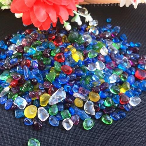 50g K5 Colorful Gravel Coloured glaze Crystal Buddha Aquarium Fish Tank Mixed Glass Vase top Fish Tank stones T018