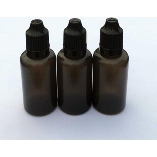 50pcs PE Black 30ml Soft Plastic Dropper Bottles With Childproof Cap Empty E Liquid Vial