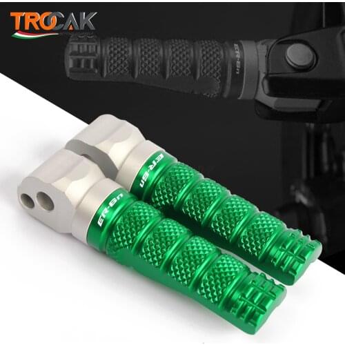 LOGO ER6N Motorcycle Accessories For Kawasaki ER-6N/6F ER-6F CNC Aluminum Rear Footpegs Foot pegs Modification