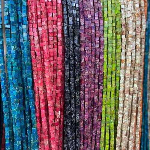 3x3mm natural stone beads small beads square shape loose beads jewelry making for necklace or bracelets