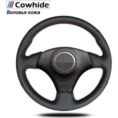 Handsewing Black Genuine Leather Steering Wheel Covers For Toyota RAV4 2003-2005 Celica 2003 Lexus IS200 300 1999-2005