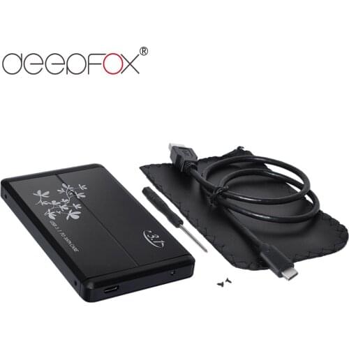 DeepFox Type C HDD Case 2.5 SATA to USB 3.1 Adapter Hard Drive Enclosure for SSD Disk HDD Box External HDD Enclosure