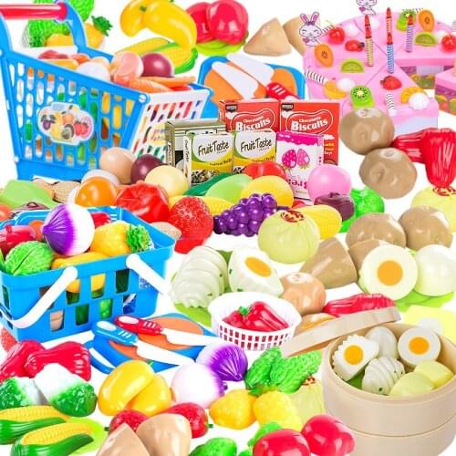 Childrens Simulation Supermarket Shopping Cart Toy Boys And Girls Play House Baby Trolley Kitchen Cut Music Set