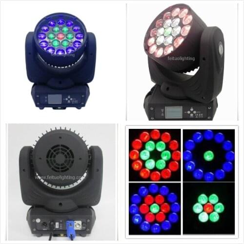 H-2/lot feituo lighting 19x15w rgbw 4 in 1 zoom wash led beam moving head light dmx circle control dj stage light