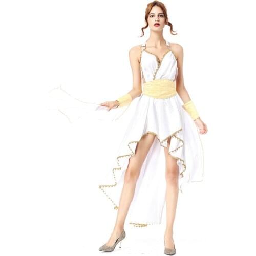 Halloween Costumes For Women Sexy White V-Neck Greek goddess Arab Cosplay Costume party Fancy Dress Stage Costume Anime Adult