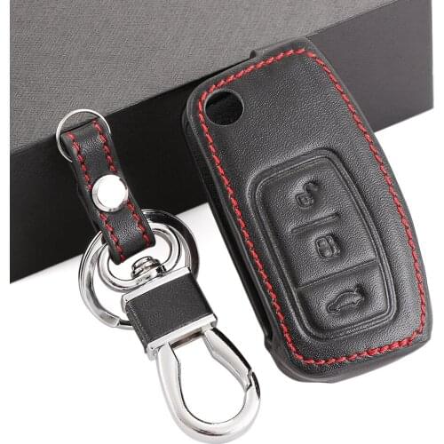 Leather key chain ring cover case holder for Ford /Focus 2/Ecosport /Fiesta/ Mondeo/ Ecosport /Kuga /Escape