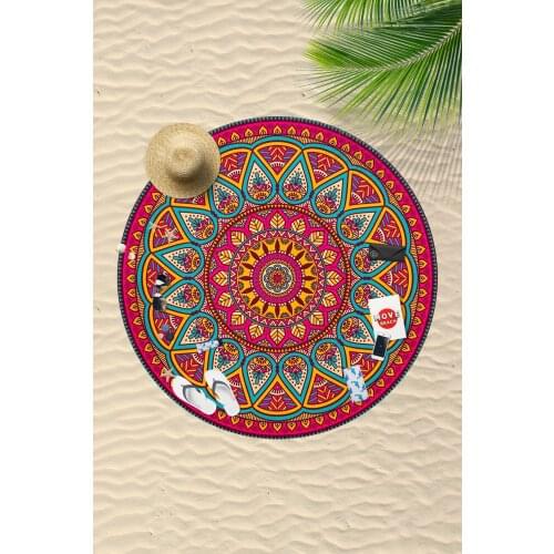 Mandala Patterned Round Beach Towel