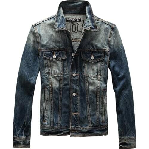 Men Jackets Retro Blue Skull Embroidery Designer Denim Jackets Fashion Streetwear Japanese Hip Hop Jackets Chaquate Hombre