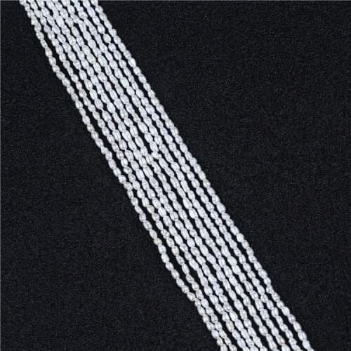 Samll pearl 1.5-2 mm rice shape fresh water pearl strands