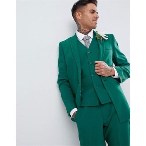 Fashion Men Suits Slim Fit 3 Pieces Set (Jacket+Pants+Vest) Dress Suits for Men Wedding Party Blazer Customized
