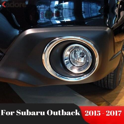 Front Fog light Lamp Cover Trim For Subaru Outback 2015 2016 2017 ABS Chrome Foglight Frame Covers Car Styling Accessories 2pcs