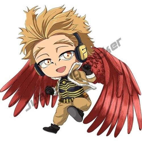 Cartoon Hawks My Hero Academia Creativite Car Sticker Waterproof Decal for Window Truck Camper Motorcycle Decoration PVC13x11cm