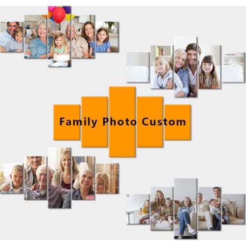 Wall Art Customized HD Printed Painting Custom Made Canvas Picture Frame 5 Panel Modular Abstract Poster Home Decor Photo PENGDA