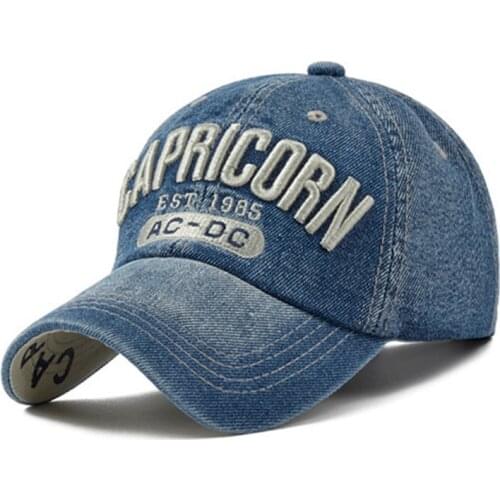 2021 New 3D Letter Embroidery Baseball Cap Womens Denim Fabric Outdoor Sports Golf Caps Trucker Hat Mens Adjustable SunHats