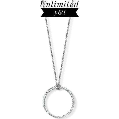 Charm Necklace Circle Large 2020 Summer Fashion Jewelry Thomas Link Chain 925 Sterling Silver Rebel Street Gift For Women Men