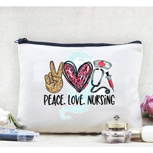 Peace Love Nursing Survival Kit Makeup Bag Nurse Week School Student Practitioner Christmas graduation birthday Christmas Gift