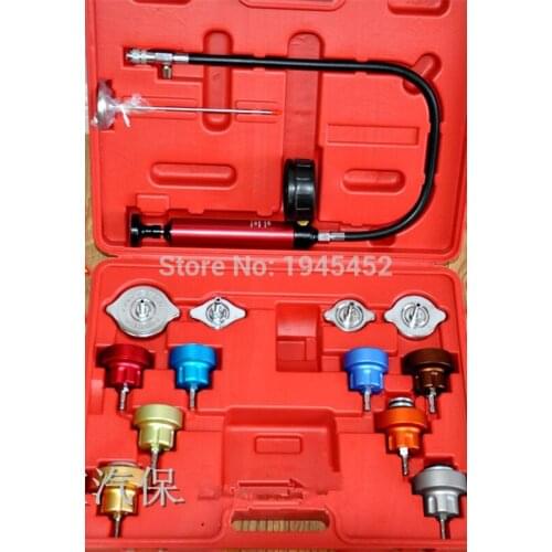 Widely Used 14 Pc Car Water Tank Leak Detector Auto Cooling System Radiator Pressure Tester Car Repair Tools