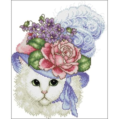 Hat Cat Nine patterns Counted Cross Stitch 11CT 14CT 18CT DIY Chinese Cross Stitch Kits Embroidery Needlework Sets