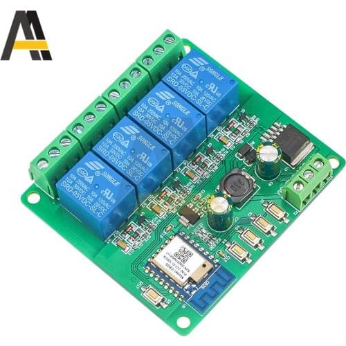 Wifi Smart Quad WiFi Remote Relay Module 4CH DC5V/7-28V 3200W 10A Relays Smart Switch with Tuya Smart Life for Android/IOS