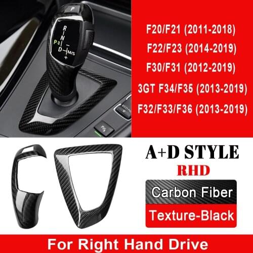Carbon Fiber For BMW F20 F22 F21 F30 F32 F33 F36 F06 F12 F13 X5 F15 X6 F16 Car Gear Shift Knob Cap Cover Sticker Panel Trim