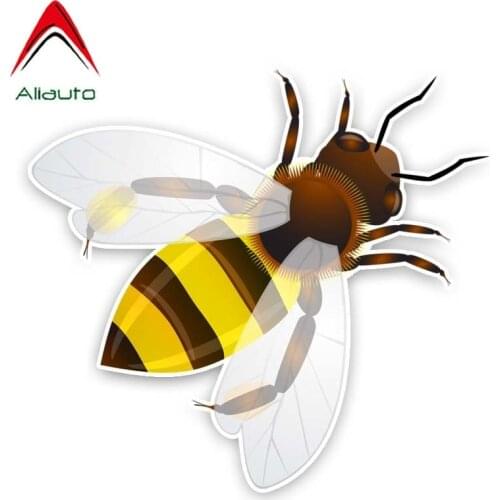 Aliauto Funny Car Sticker Cartoon Bee Decal Accessories PVC for Passat B6 Lada Vesta Peugeot Passat B5 Porsche Mazda,15cm*14cm
