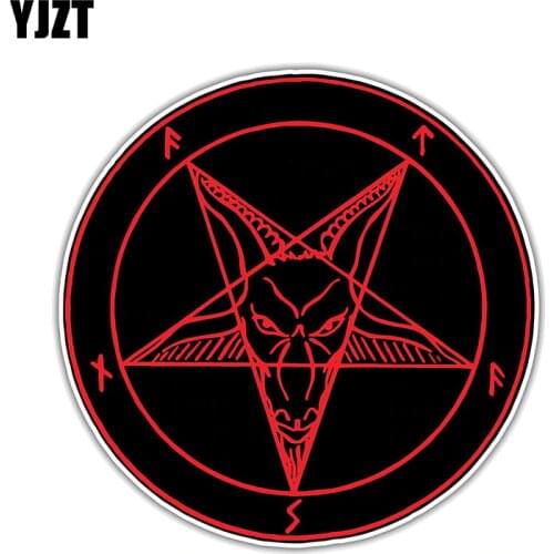 YJZT 10.2CM*10.2CM Satan Devil Demon Evil Hell Car Sticker Reflective Funny Decal PVC 12-1301