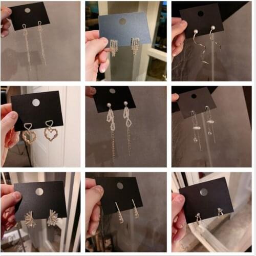 Vintage Long Tassel Hanging Earrings For Women Unusual Heart Pearl Small Stud Earrings Trendy 925 Girls Statement Design Earring