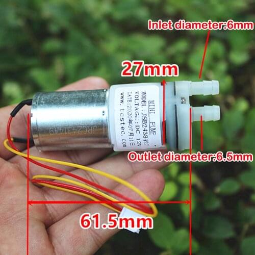 1pcs DC 12V Small Self-priming Water Pump Mini 370 Motor Micro Diaphragm Pump Vacuum Pump Low Noise DIY for Aquarium Fish Tank