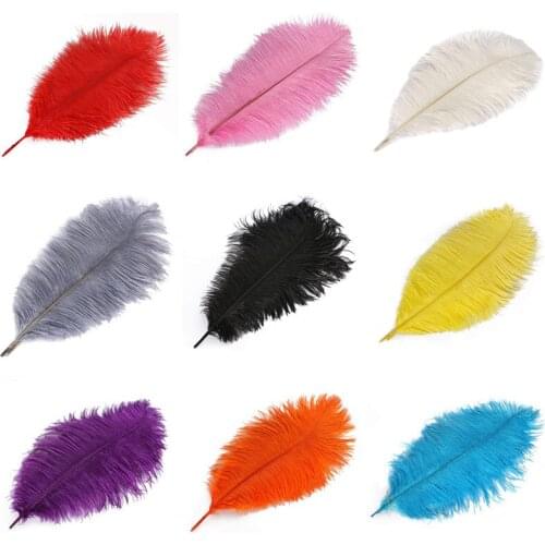 10 pieces 35-40CM/ 14-16inch natural ostrich white feather crafts carnival costume party home wedding decoration feathers