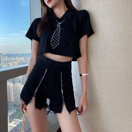 Women 2021 Summer New Fashion Zipper Jean Shorts Female Plus Size Denim Shorts Ladies Booty High Waisted Yassel Shorts Y66