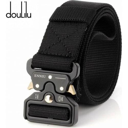 3.8CM Wide Army Belt Tactical Military Nylon Waist Belts Quick Release Outdoor Hunting Training Strong Metal Buckle Police Mens