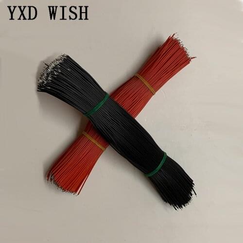 50Pcs/lot Red Black Abreast Line 26AWG 200mm 20CM length LED Line Connecting Tin Plating Wire DIY 2P Electronic Wire Welding