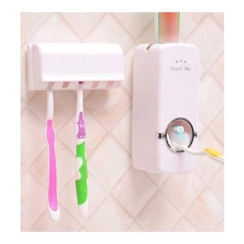 Bathroom Accessories Set Toothbrush Holder Automatic Toothpaste Dispenser Holder Toothbrush Wall Mount Rack Bathroom Tools Set