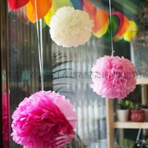 Free Shipping 8inch(20cm) 17 pcs/lot Peach Pom Paper For Holiday Party Decorations 28 Colors Available